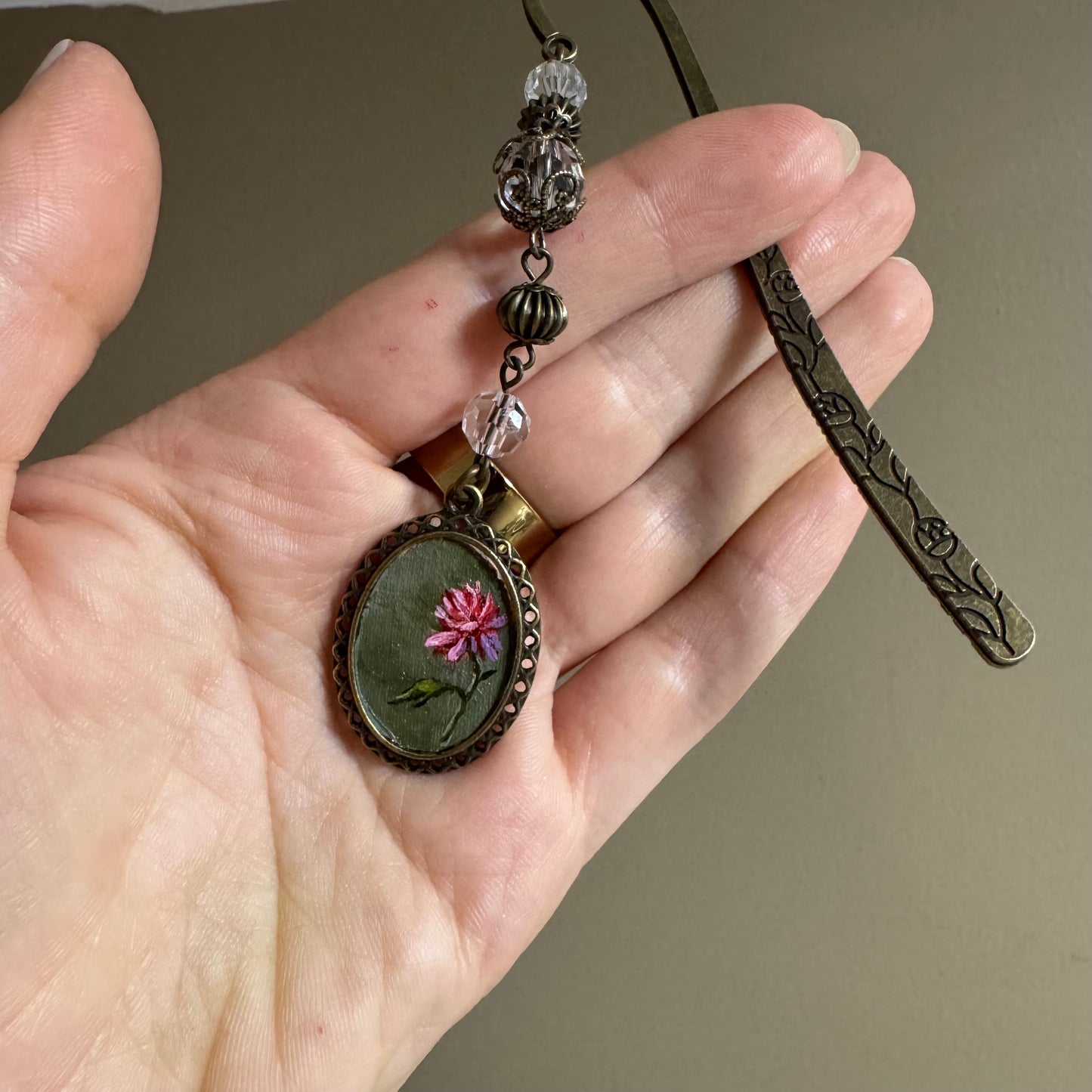 Commission bookmark peony