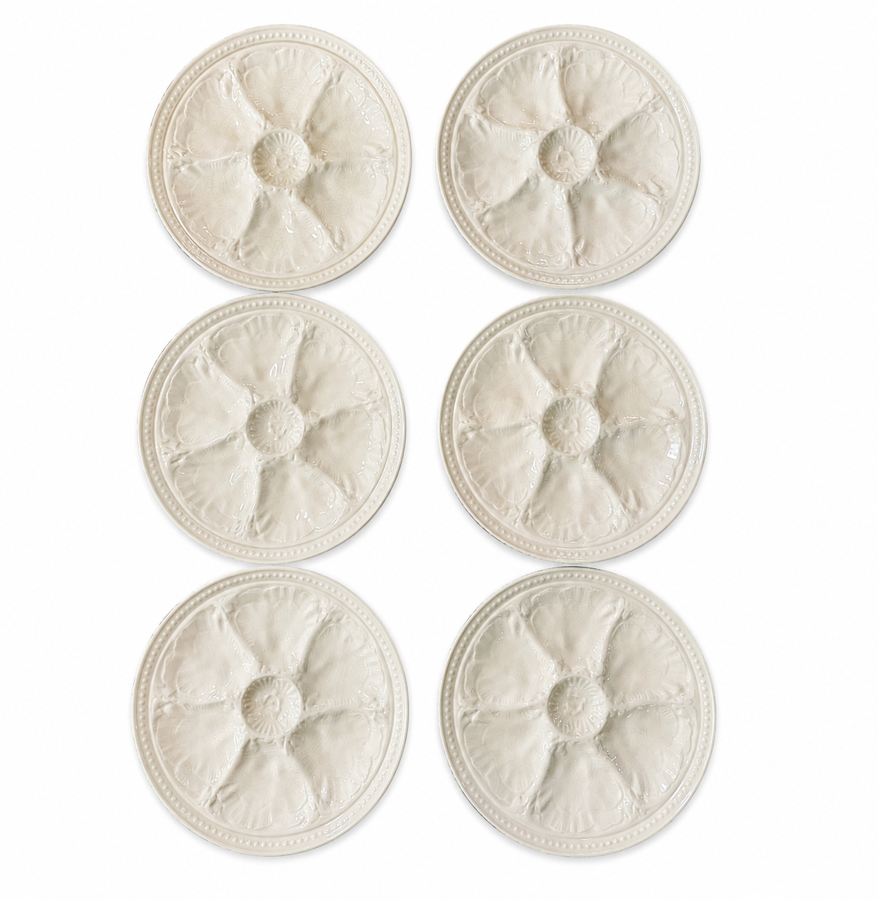 Vintage Gien France White Faience Oyster Plate | Circa 1960s