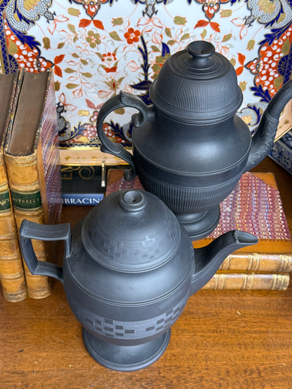 Antique Black Basalt Coffee Pot | English Stoneware | Circa 1800s (2 available)