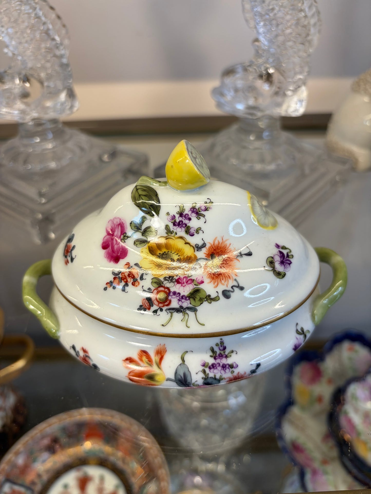 Stunning Herend mini tureen with lemon finial!