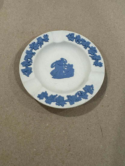 Wedgwood white and blue ashtray 4.5”