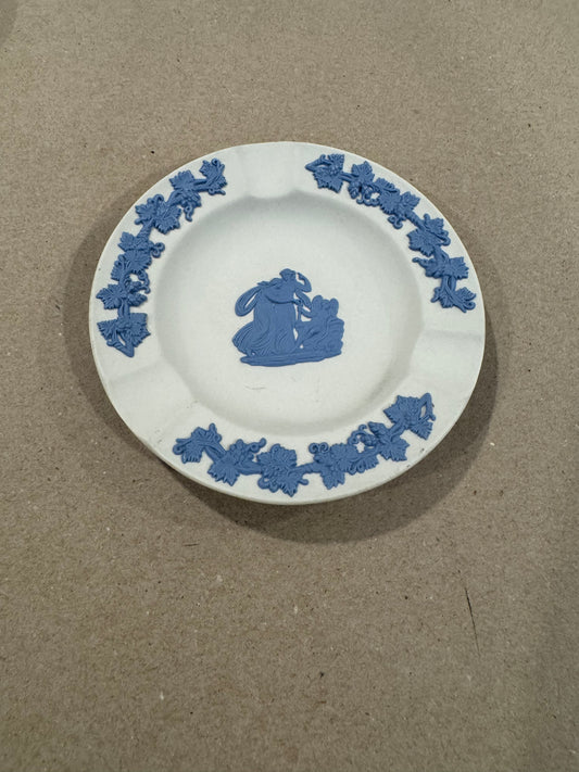 Wedgwood white and blue ashtray 4.5”