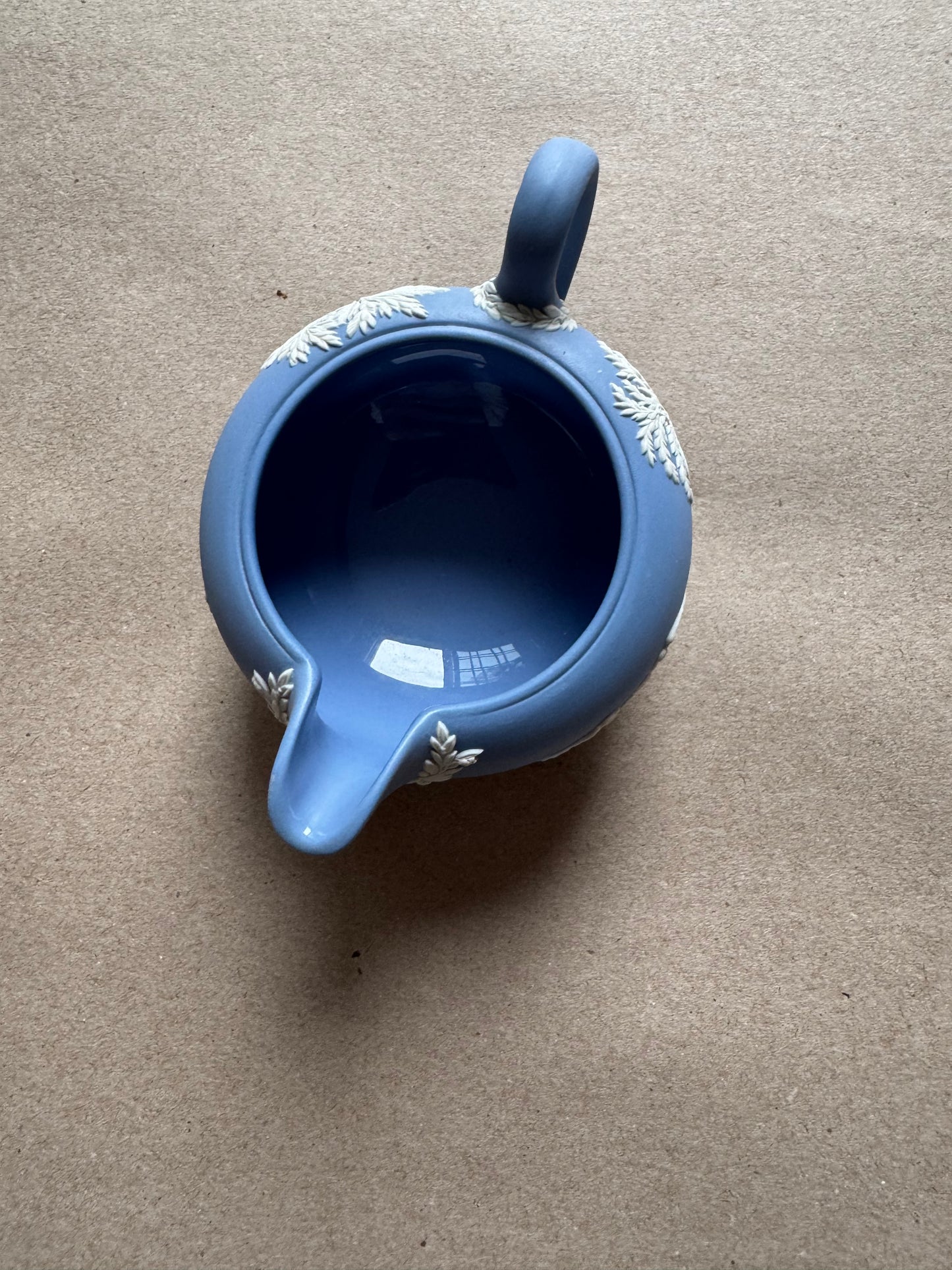 Light blue Wedgewood creamer 2.5” tall