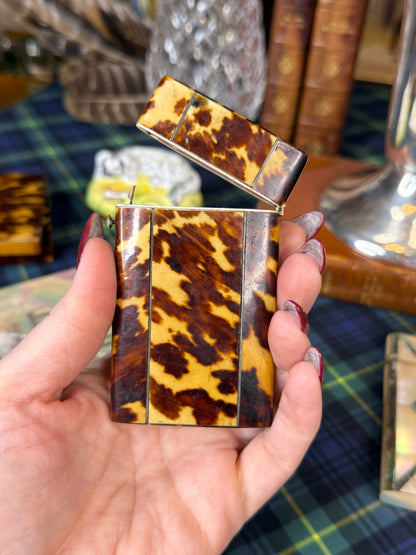 Antique Petite Tshell Calling Card Case | 3.5” × 2”