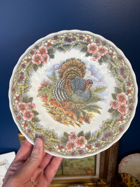 Lovely turkey transferware plate!