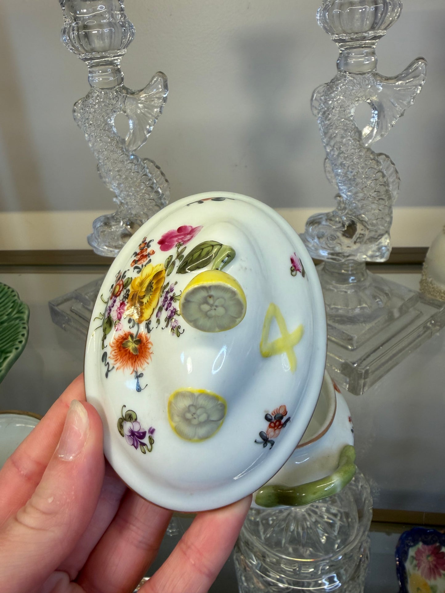 Stunning Herend mini tureen with lemon finial!