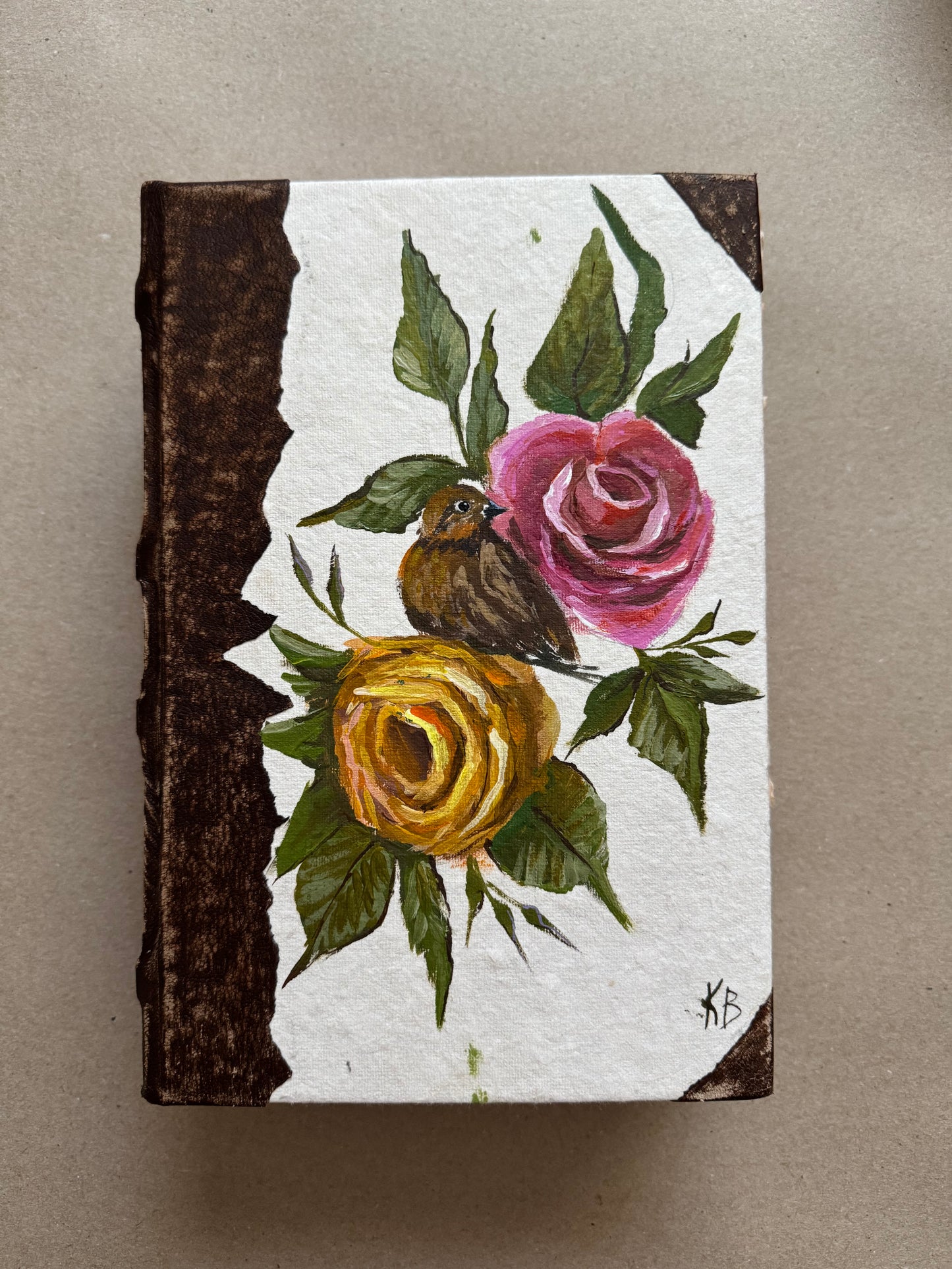 Hand painted large journal 10x7”