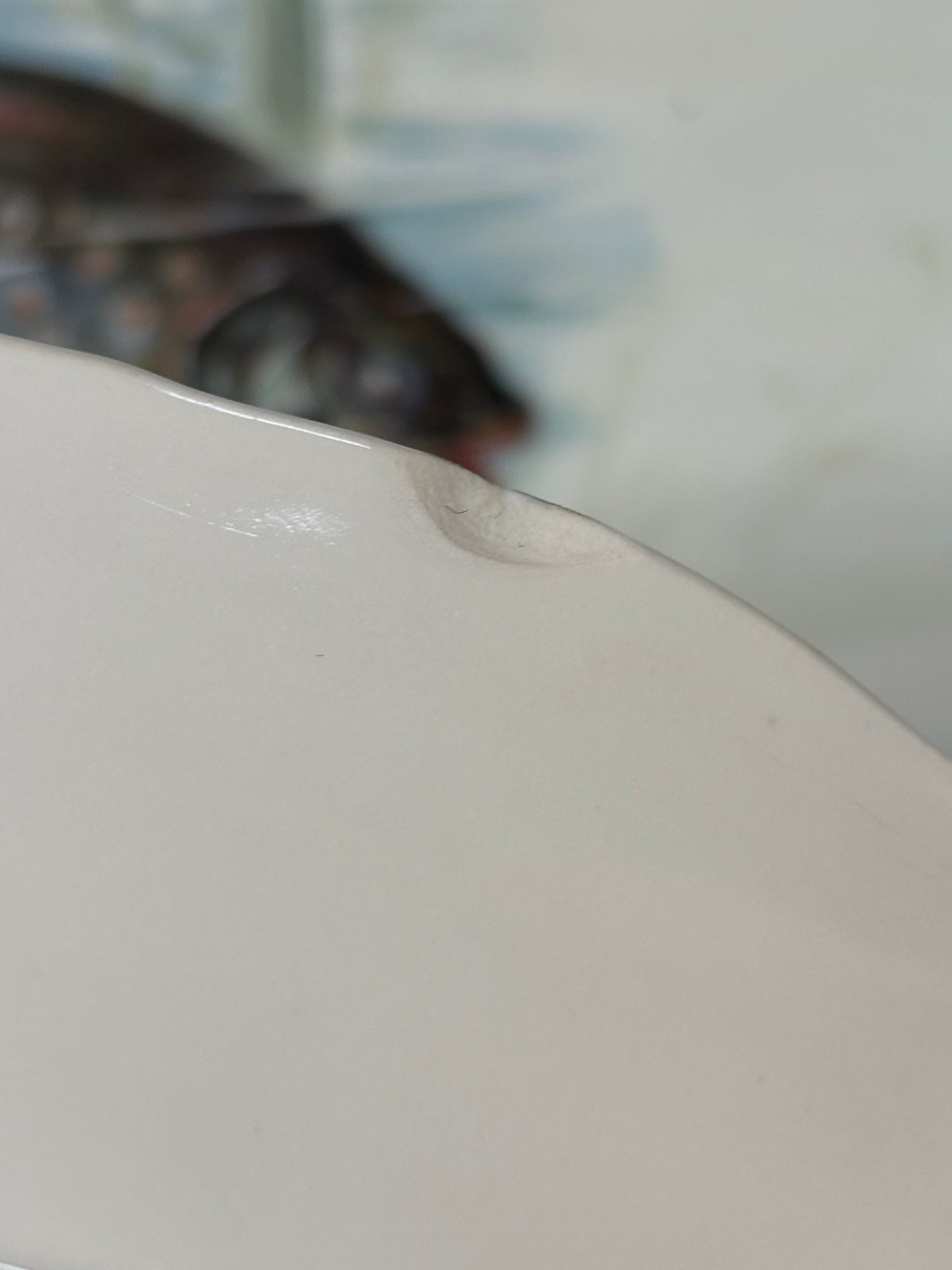 Antique Fish China Set Serving Platter and 4 8.5” plates