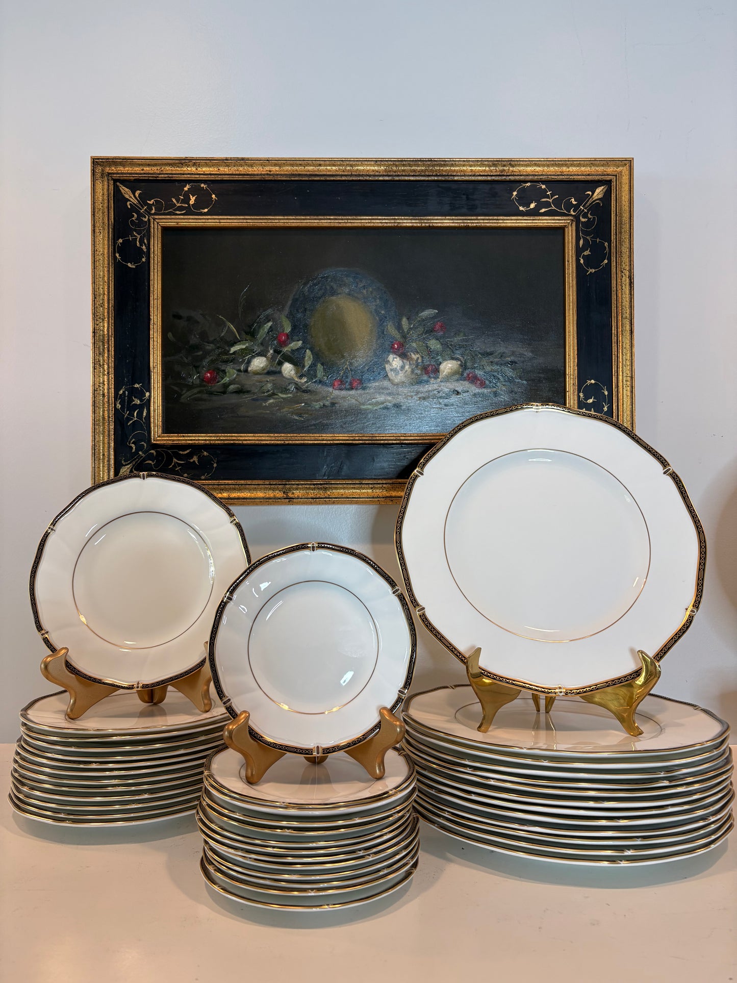 Elegant Set of Wedgwood “Windsor Black” China
