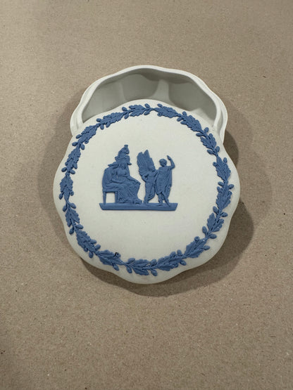 Wedgwood white and blue round trinket box