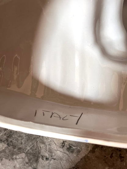 Fantastic Large Italian Hand Painted Poodle On Pillow