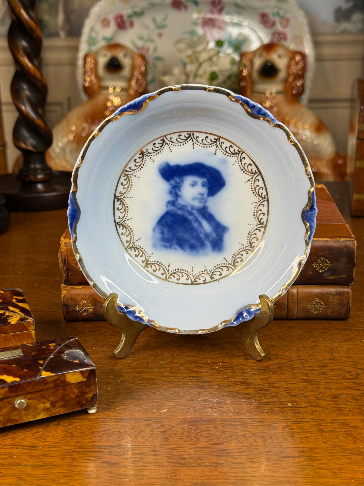 Antique Rosenthal Continental Versailles “Portrait from Rembrandt” Porcelain Bowl, Germany c. 1905 – 5.5”