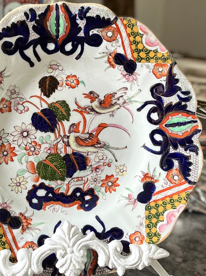 Live 07/28 Stunning Antique Georgian Mason’s Plate - Asiatic Pheasant - England