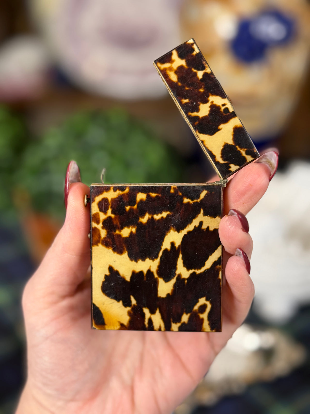 Antique Miniature Tortoiseshell Calling Card Case | Petite Victorian Card Case | 2” x 3”