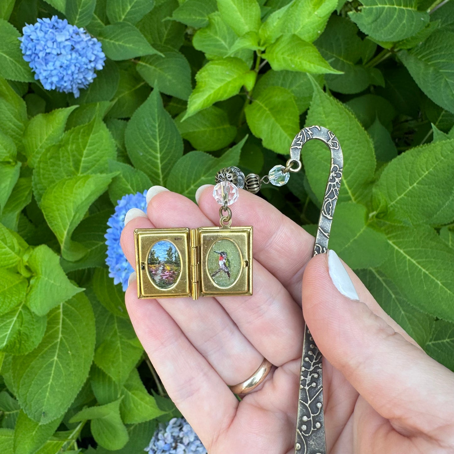 Reserved Locket bookmark with original art