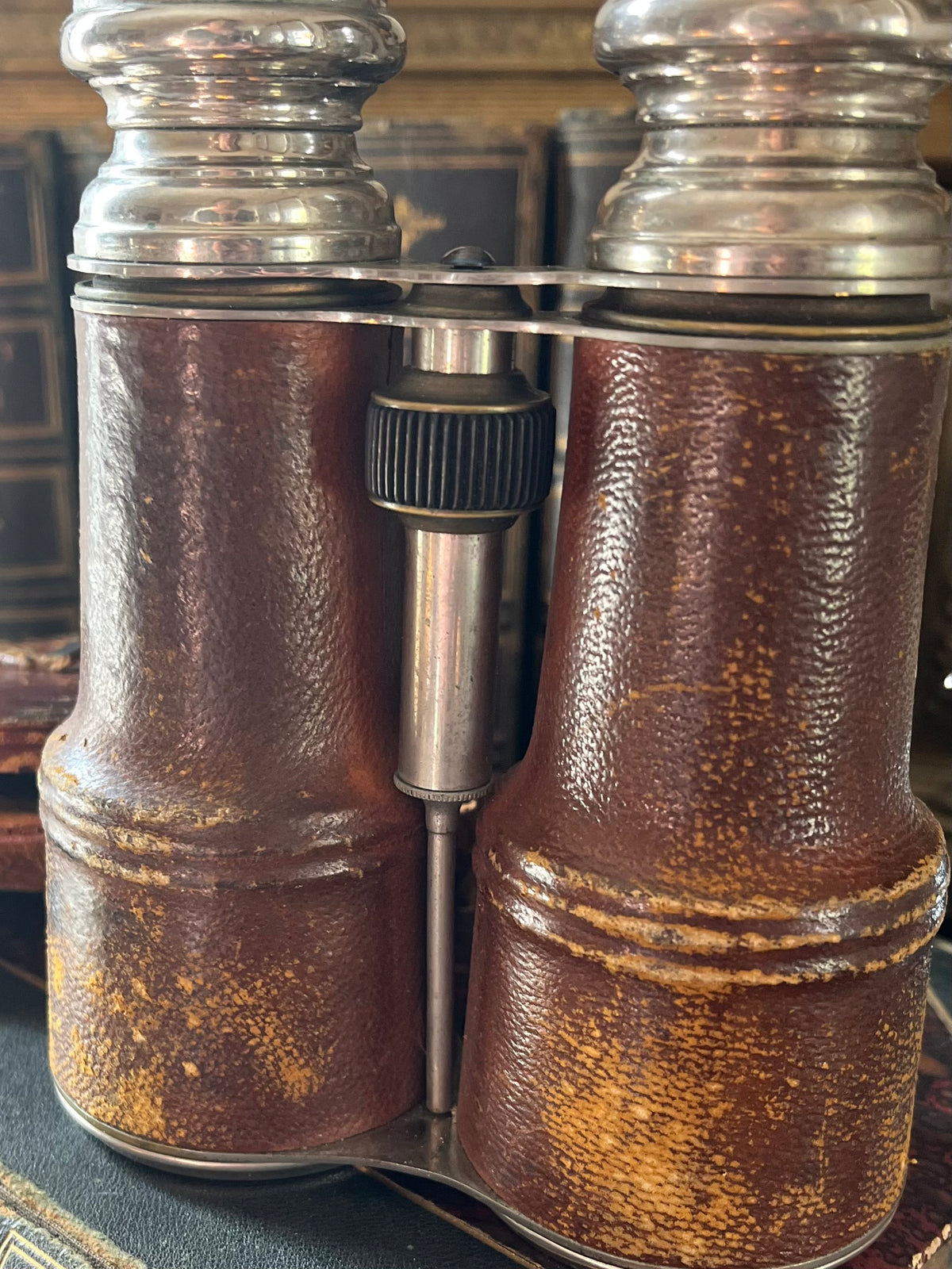 Antique French “Day & Night” Chevalier Paris Binoculars with Original Leather Case