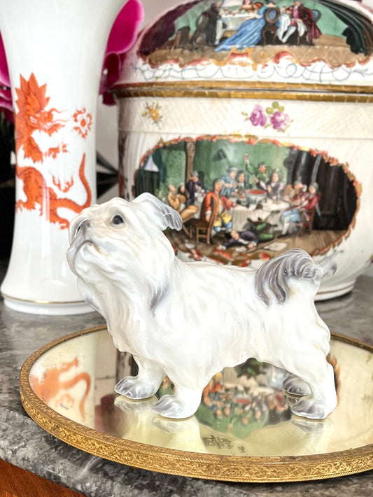 Dahl Jensen Copenhagen Porcelain Companion Dog Figurine – Model 1004, Denmark c. 1940s–50s