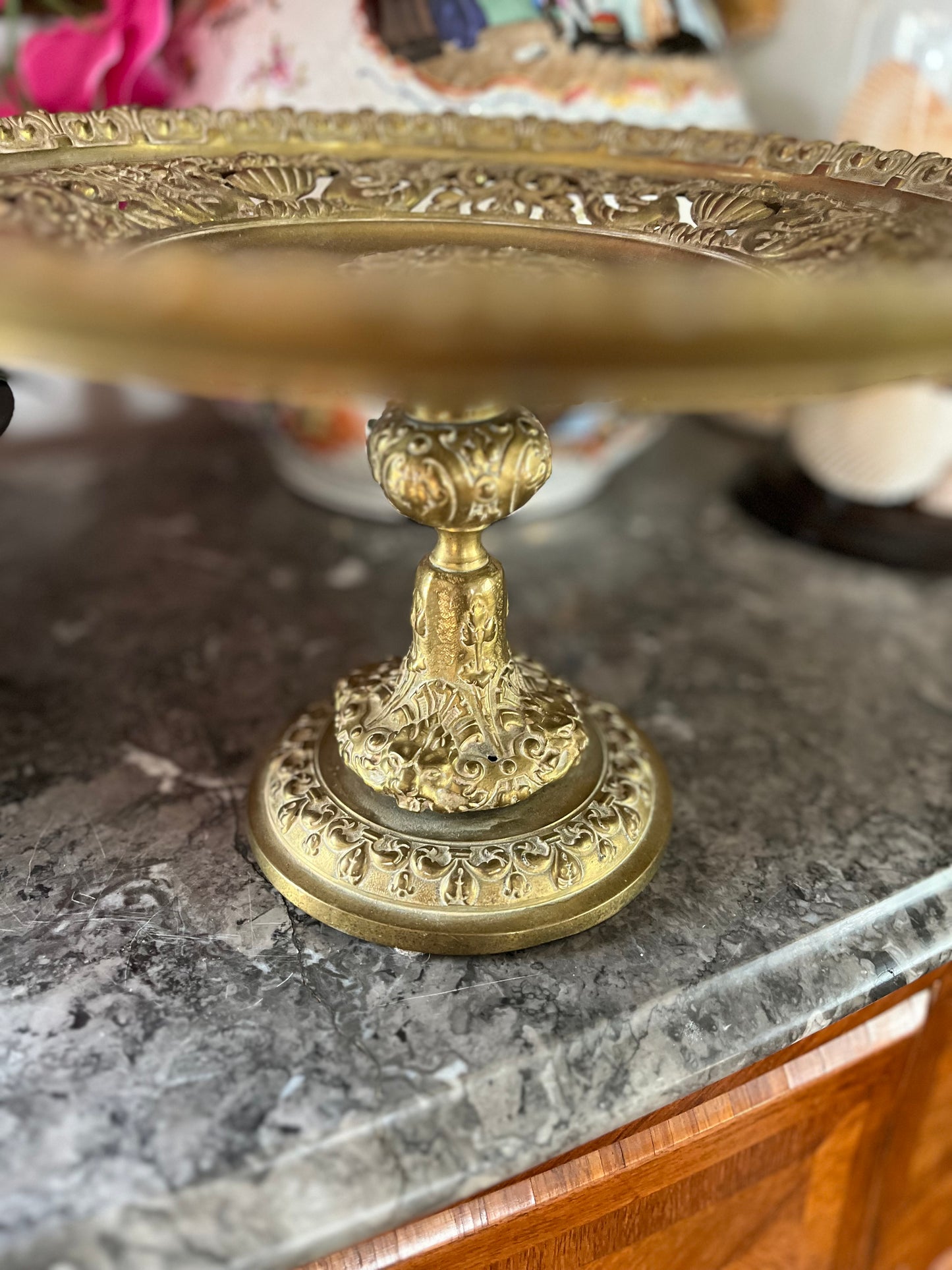 Live 08/18 Stunning 19th C French Bronze Neoclassical Reticulated Tazza