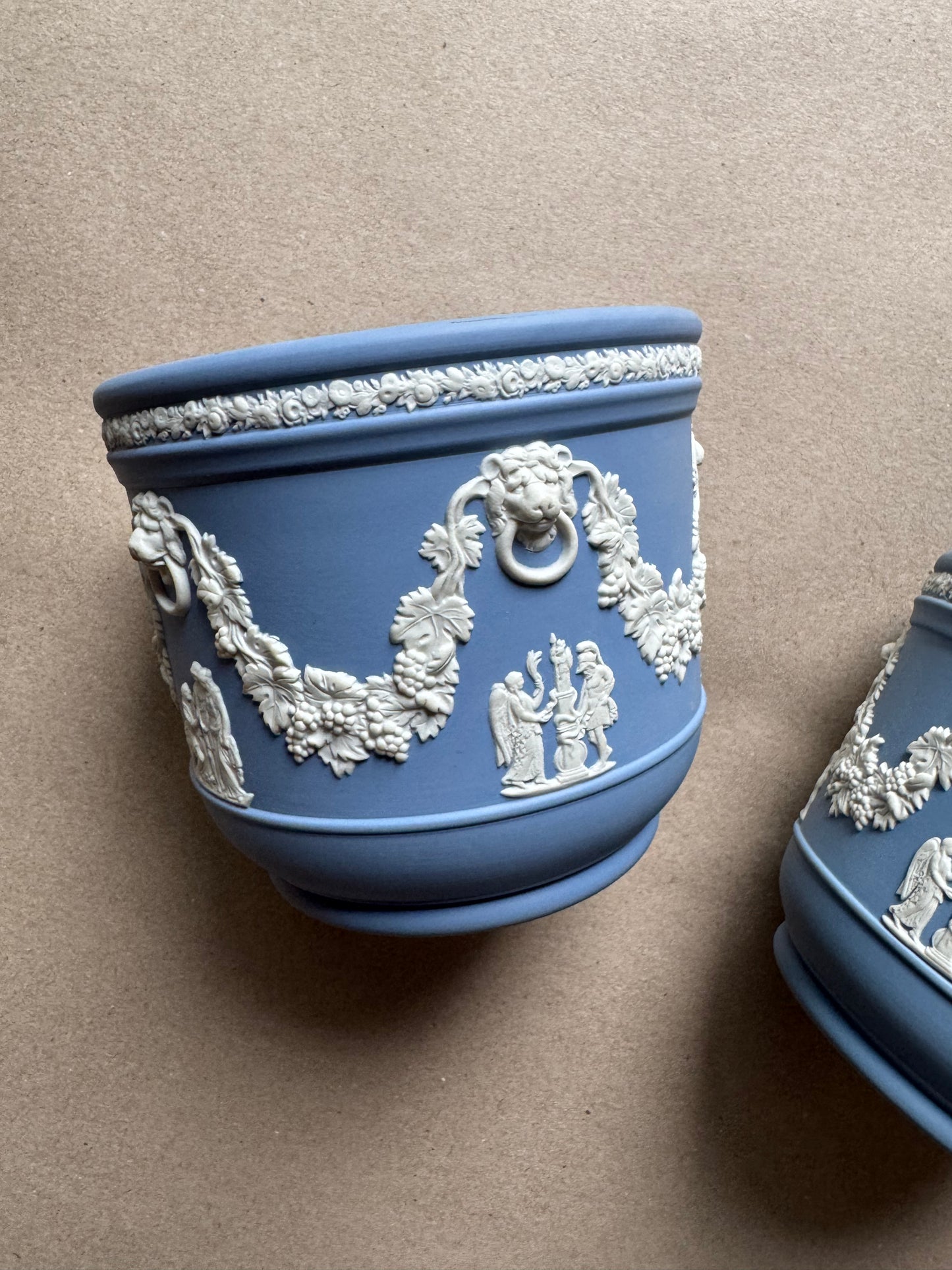 Light blue Wedgewood planter