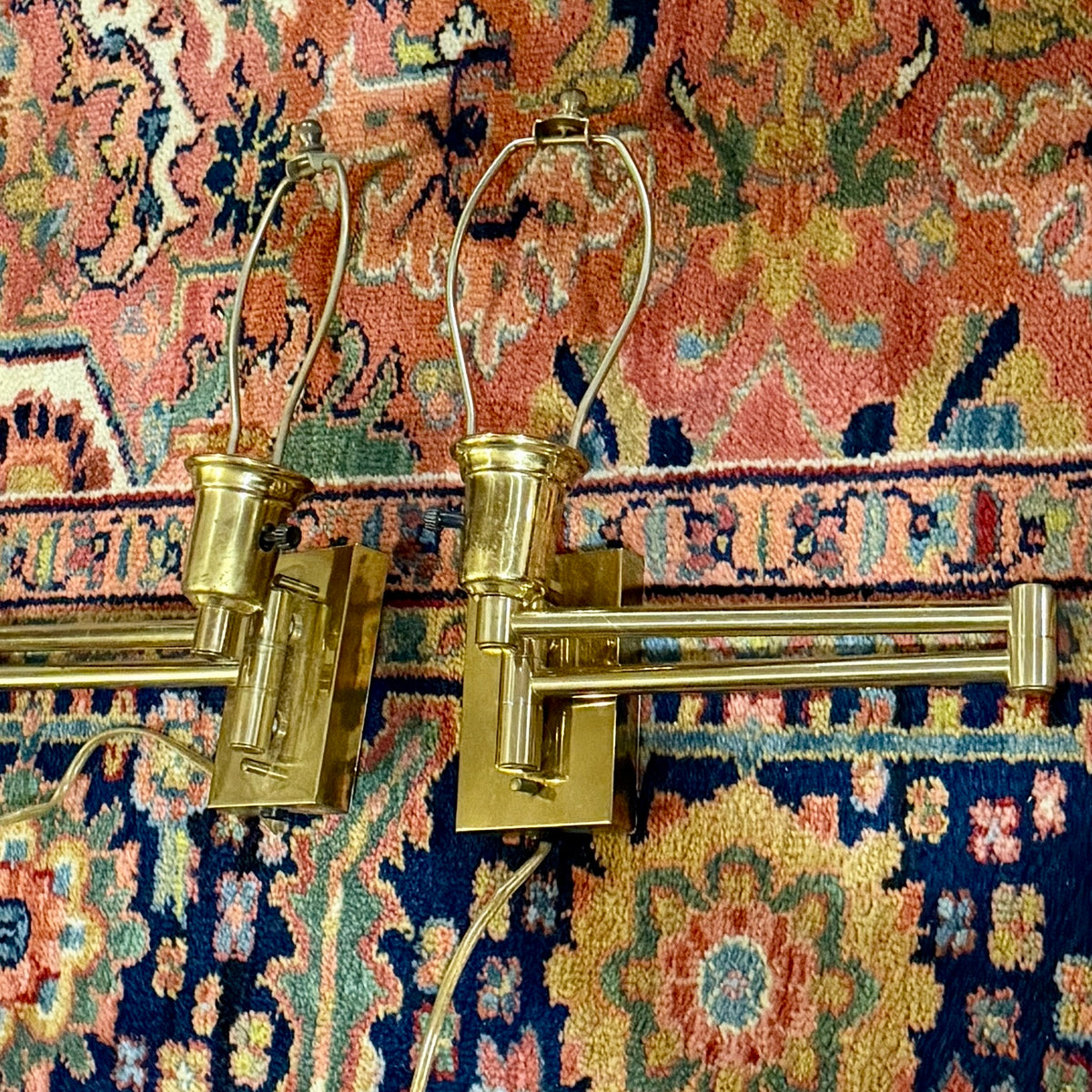 Pair of vintage plug in wall sconce lamps.