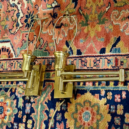 Pair of vintage plug in wall sconce lamps.