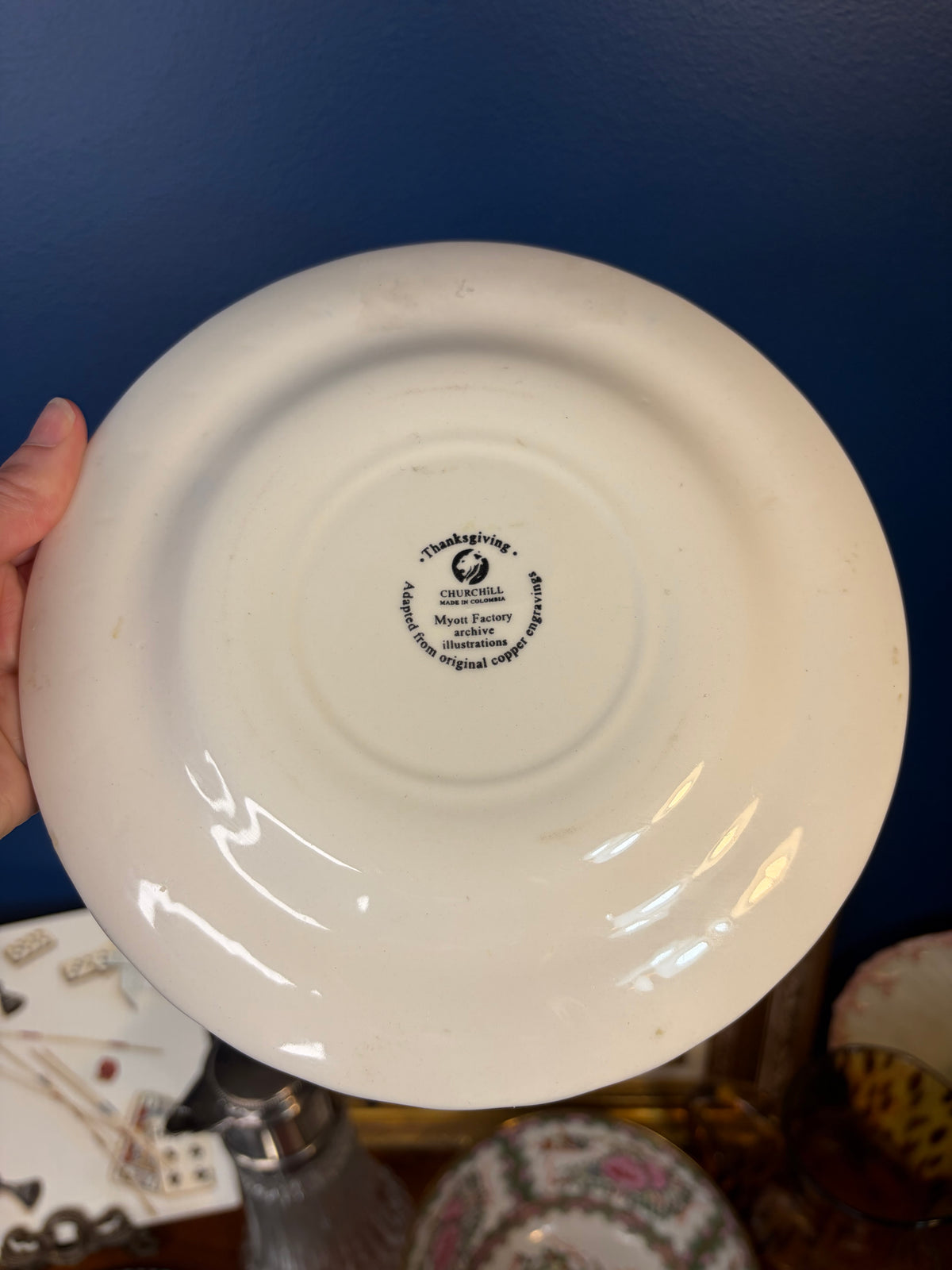 Lovely turkey transferware plate!