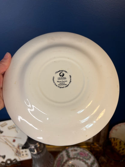 Lovely turkey transferware plate!