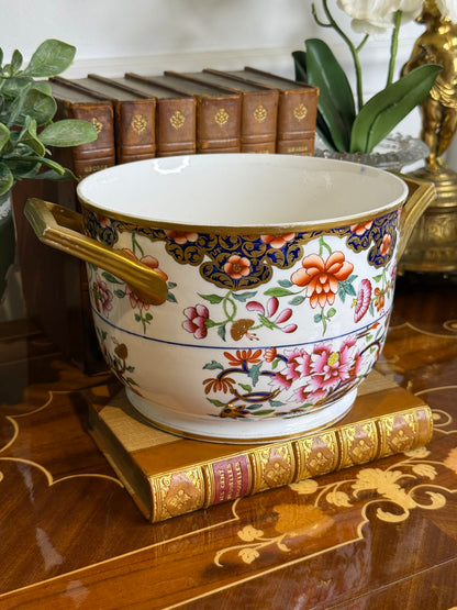 RESERVED - CASEY - Antique Spode Imari Wine Cooler, Pattern 2630, c.1810, 9”W with Gilt Handles – #DA4540