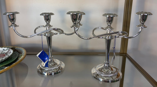 Beautiful International Silver Candelabras pair with original tags!