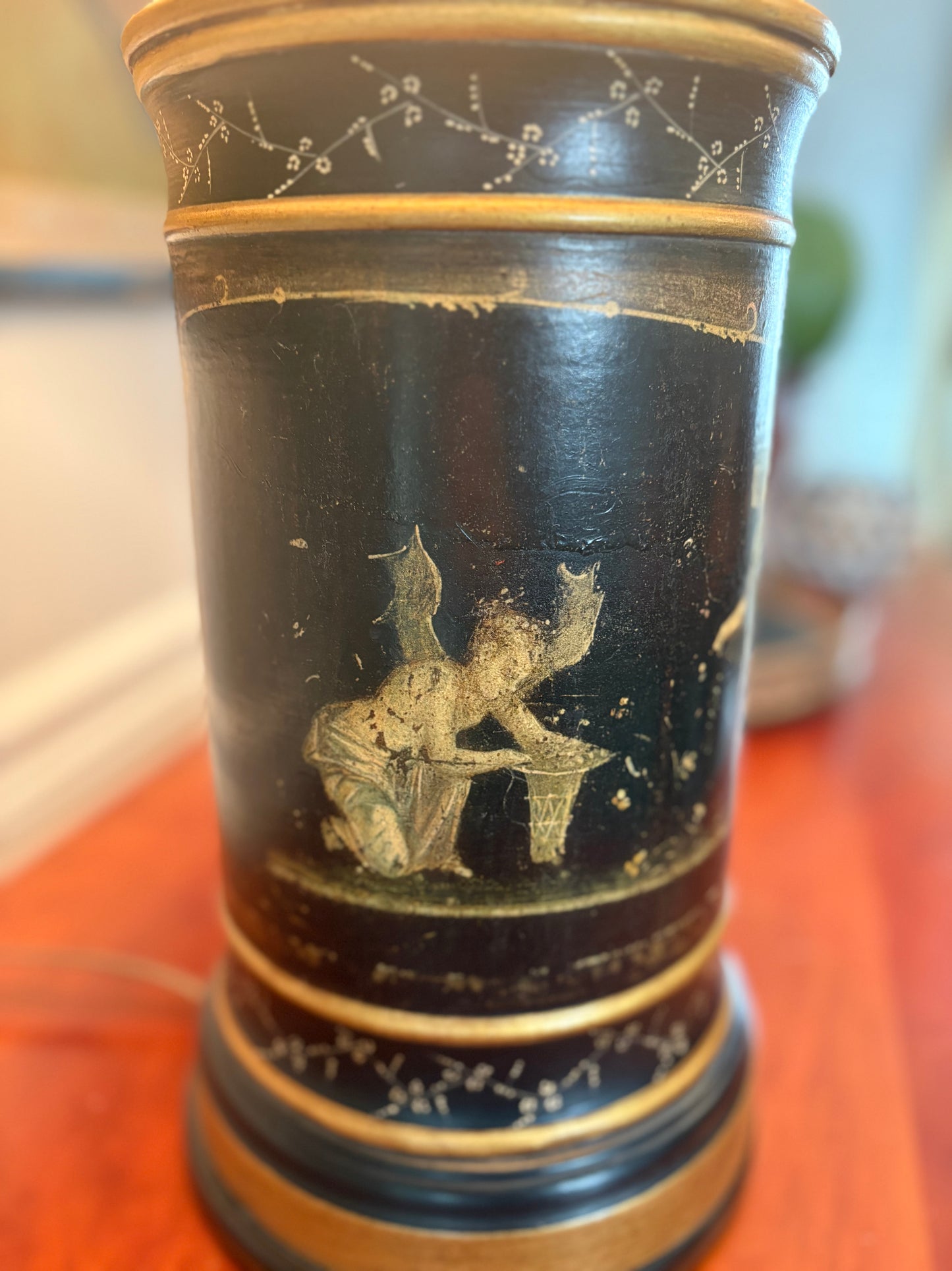 Fabulous Chinoiserie Table Lamp with Silk Shade