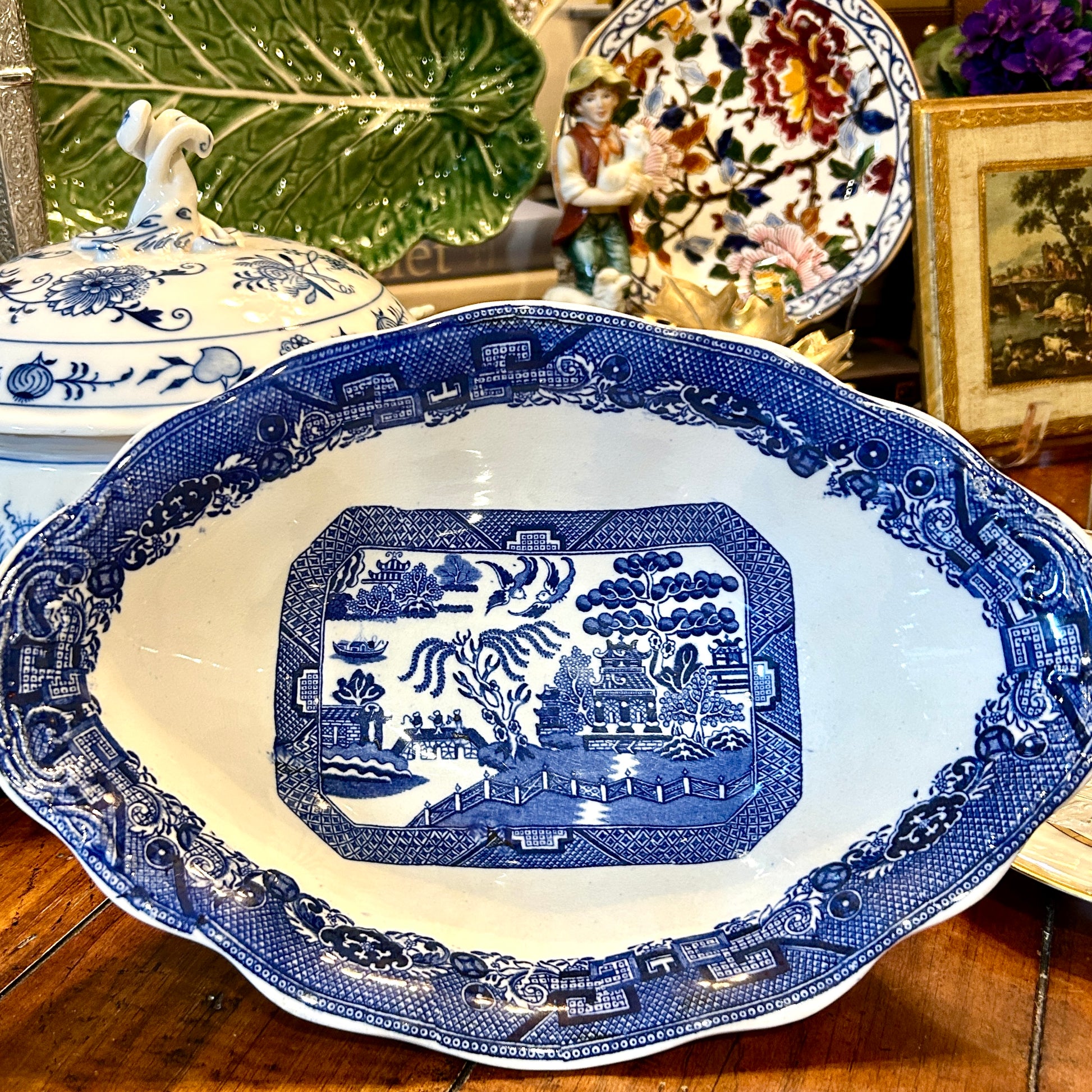 Vintage Allertons Allertons Blue Willow China Older Designer