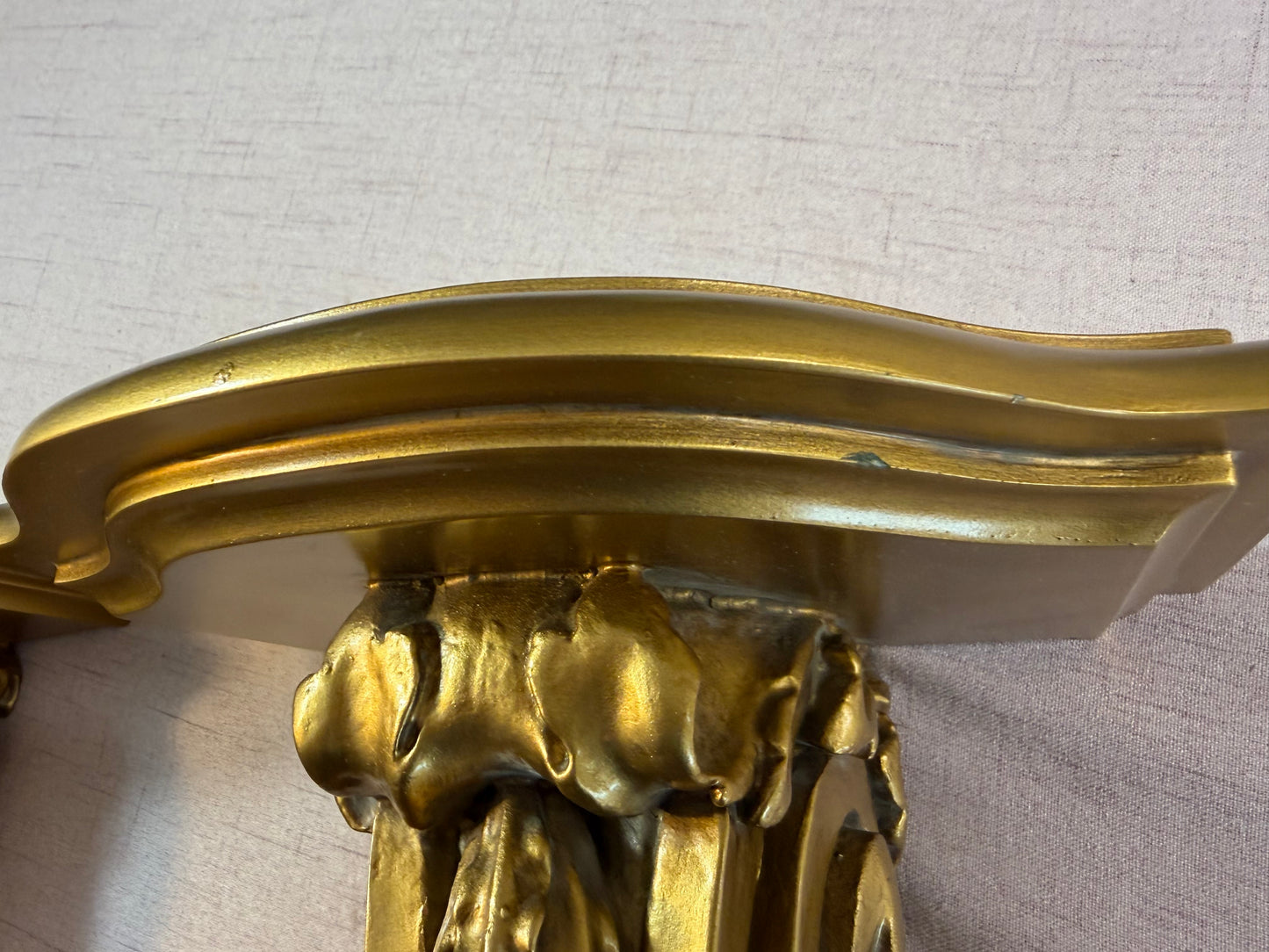 Gorgeous ornate gold sconces pair!