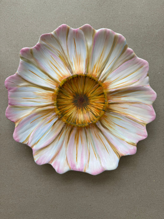 Hand painted floral daisy plate