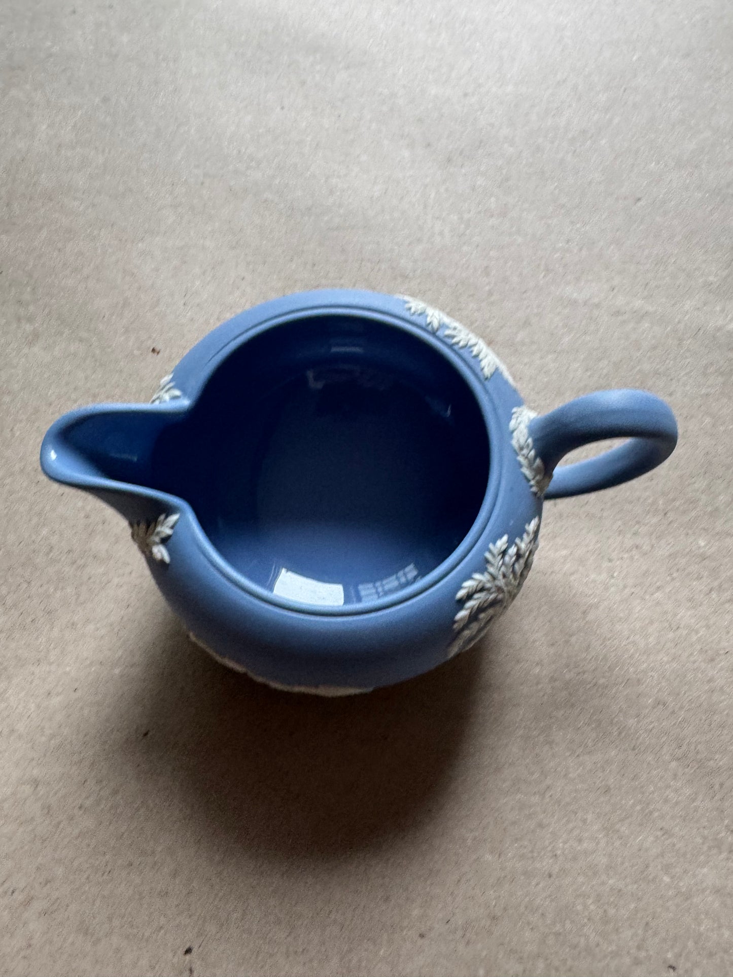 Light blue Wedgewood creamer 2.5” tall