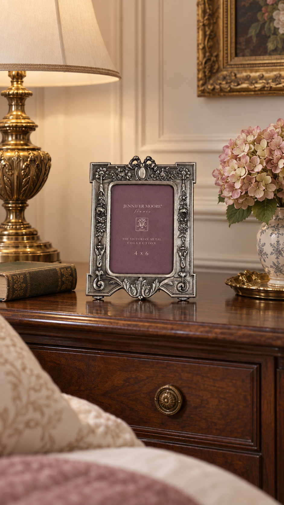 Jennifer Moore Brass 4x6 Picture Frame Victorian Metal Collection New Old Stock