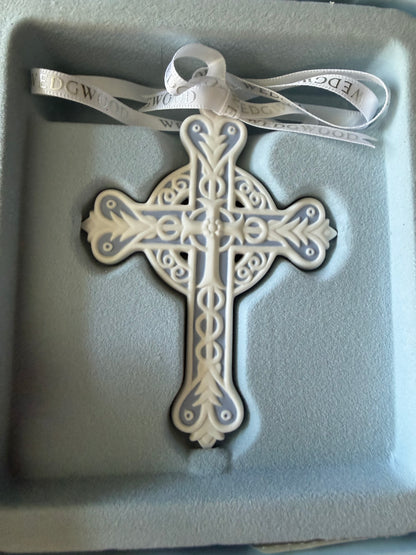 Vintage Wedgwood Jasperware Cross Christmas Ornament
