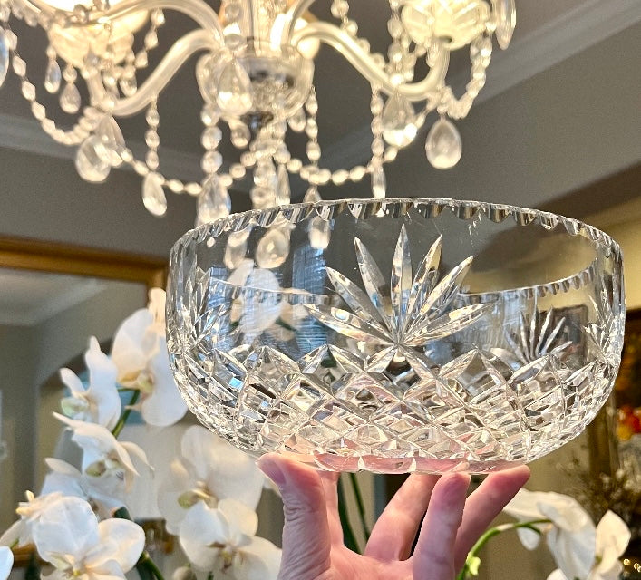 Absolutely Brilliant vintage Crystal centerpiece bowl .