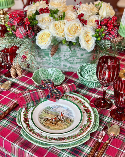 Danny's Fine Porcelain - Green & White Porcelain Pagoda Scalloped Basin, 12x8x7 - Pristine!