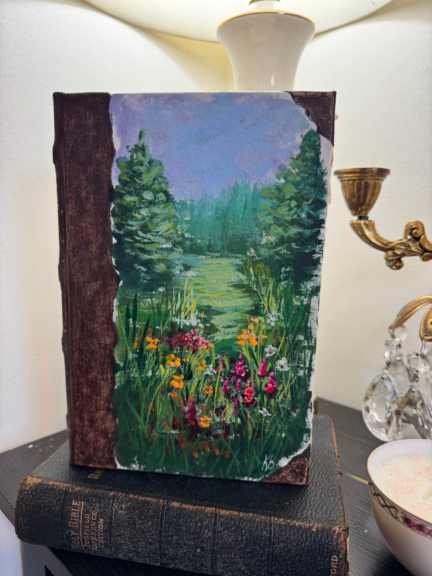 Reserved 07/28 Hand painted large landscape journal 10x7”