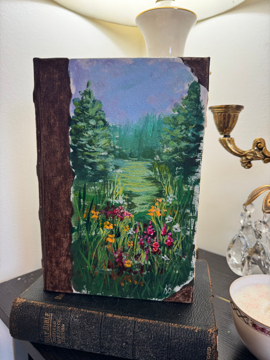 Reserved 07/28 Hand painted large landscape journal 10x7”