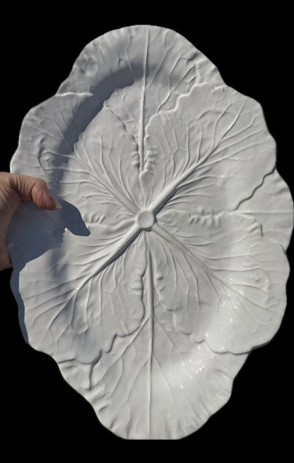 BORDALLO PINHEIRO white cabbage oval  serving platter (2 available)