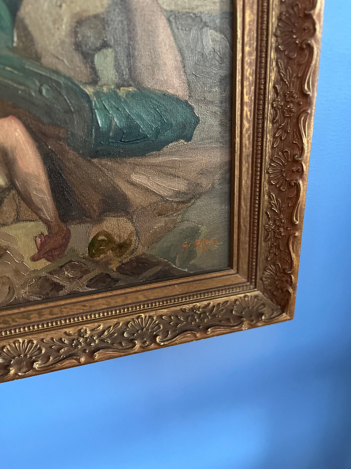 Fabulous Original Genre Oil Painting After Toby E. Rosenthal – He Who Laughs Last, Laughs Best – Dated 1942/Signed G. F. Brand