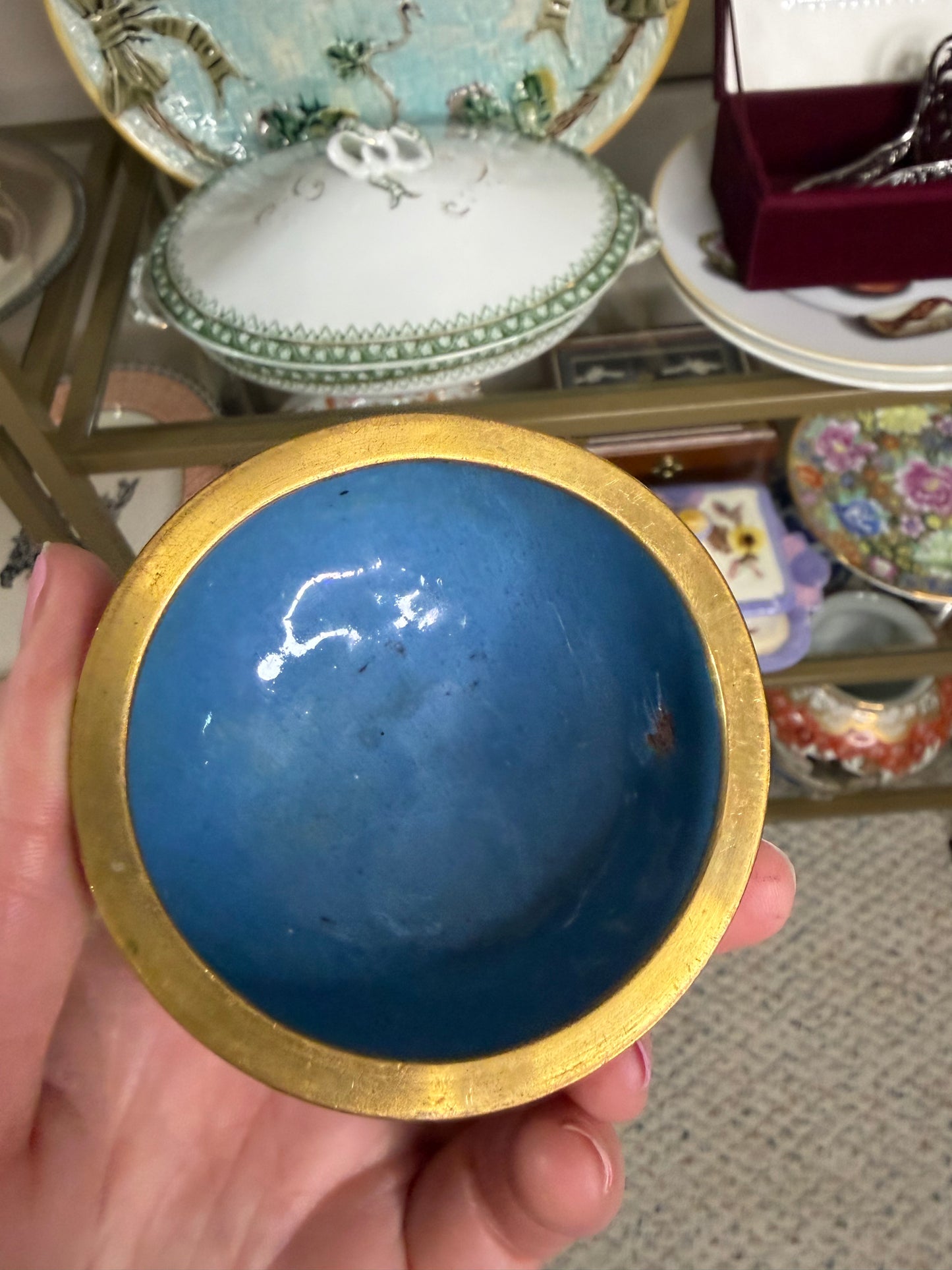 Lovely cloisonné lidded jar!