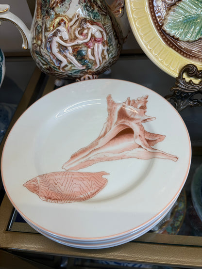 Beautiful Fitz and Floyd Coquille shell plates set of 4!