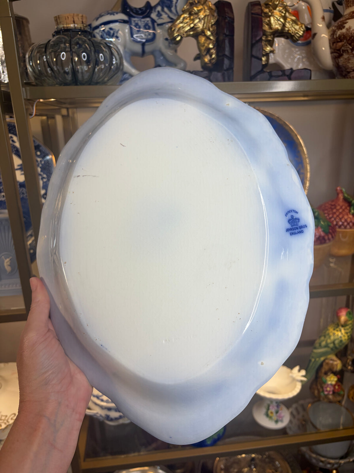 Antique Johnson Bros. Flow Blue Princeton platter! Circa 1900-1912