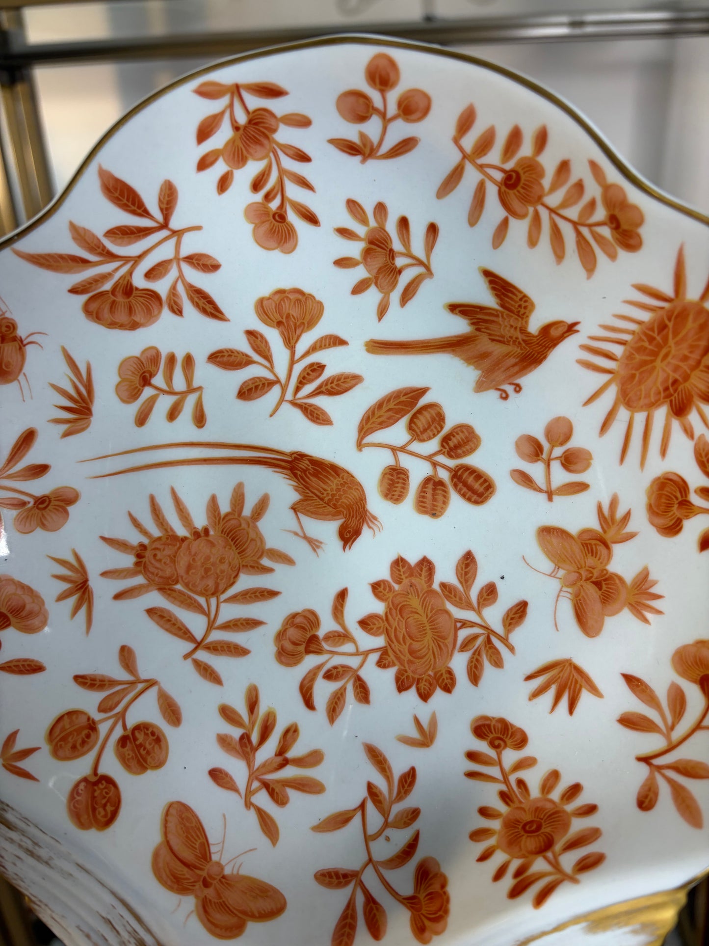 Mottahedeh Sacred bird and butterfly shell dish!