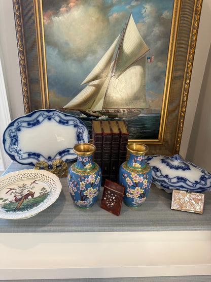 Vintage Wedgewood Pheasant Pierced Pedestal Compote