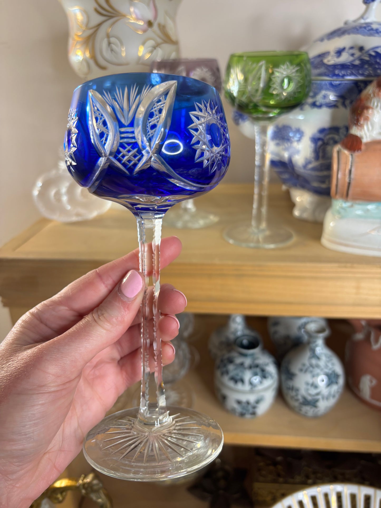 Stunning Nachtmann cut crystal wine glasses trio!