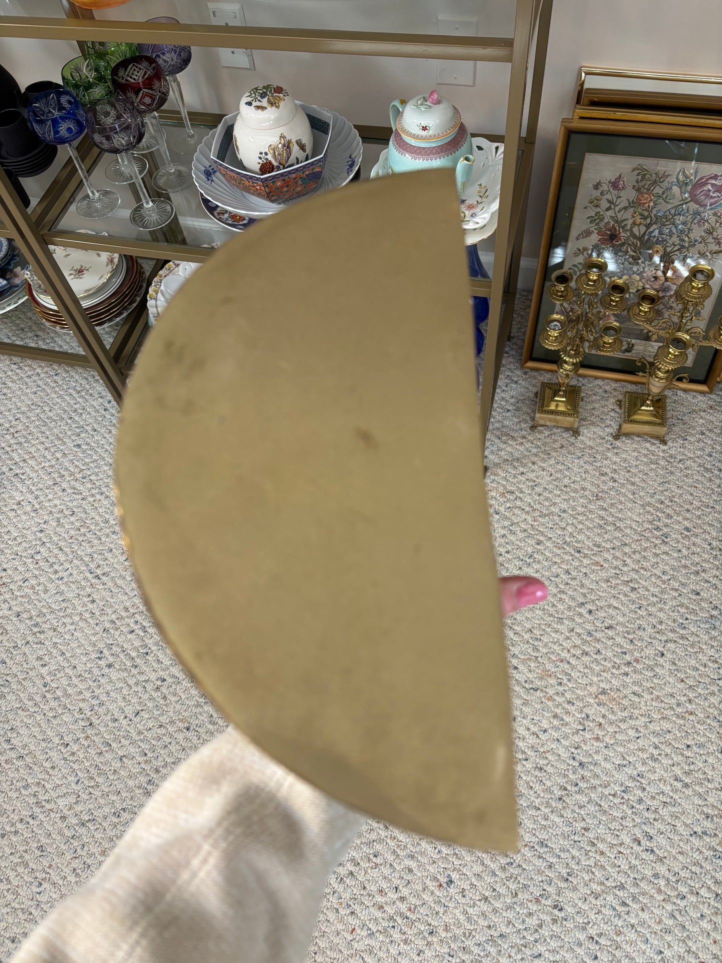 Beautiful brass sconces wall shelves pair!