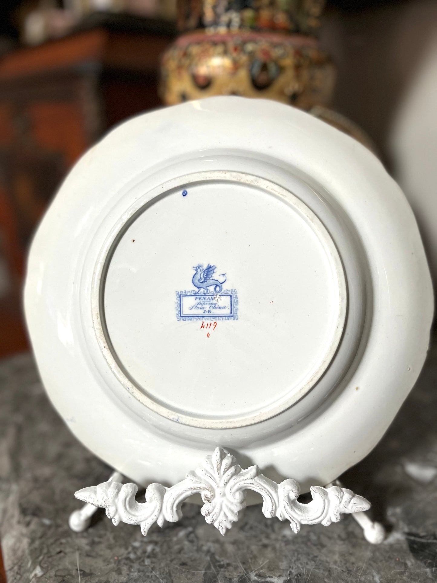 Antique 1800’s Pair Of Ridgeways ‘Penang’ Plates 10” Repairs Priced Accordingly